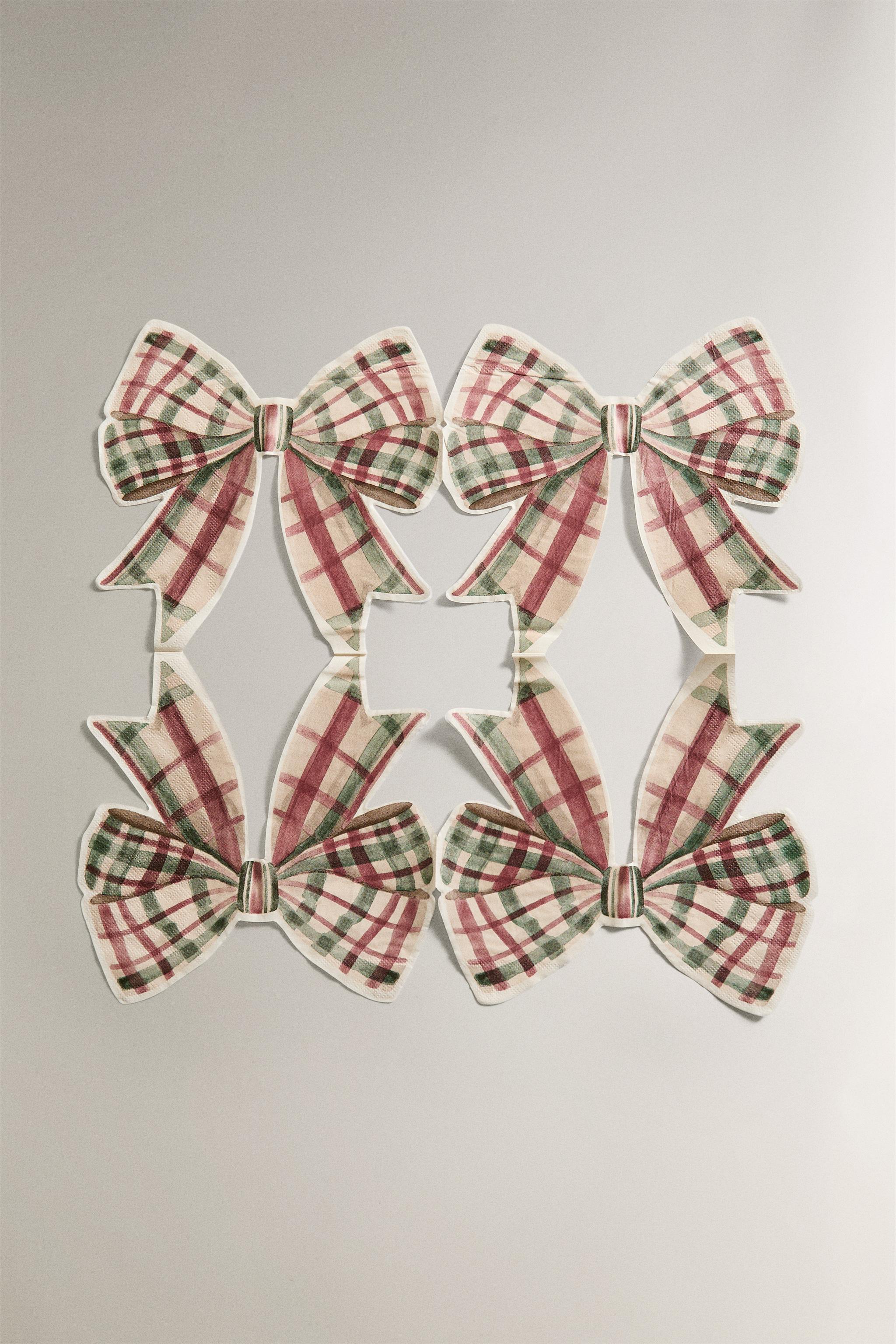 SET OF CHRISTMAS PAPER NAPKINS WITH BOW (SET OF 20)